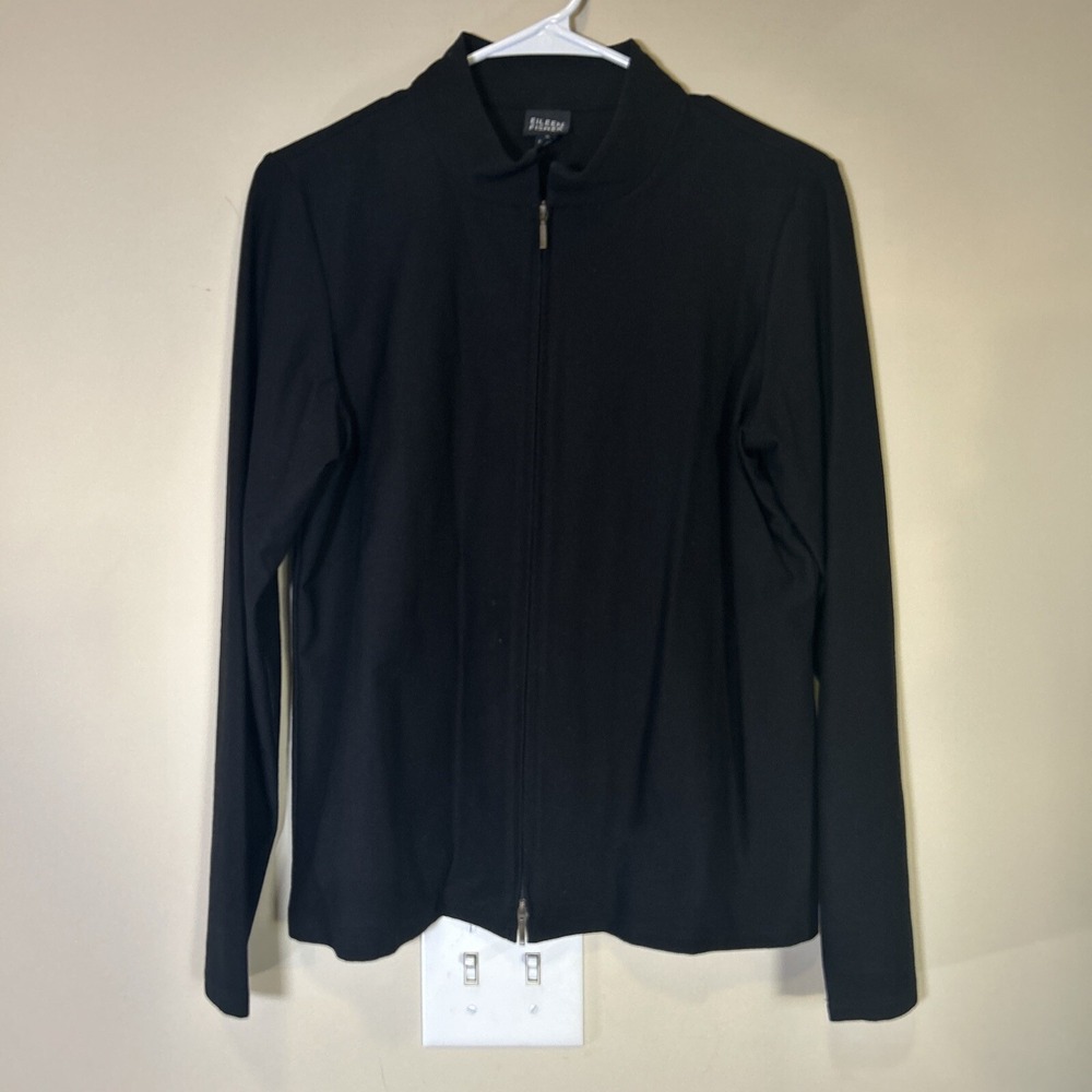 Eileen Fisher Stand Collar Two Way Zip Jacket J0067M Medium